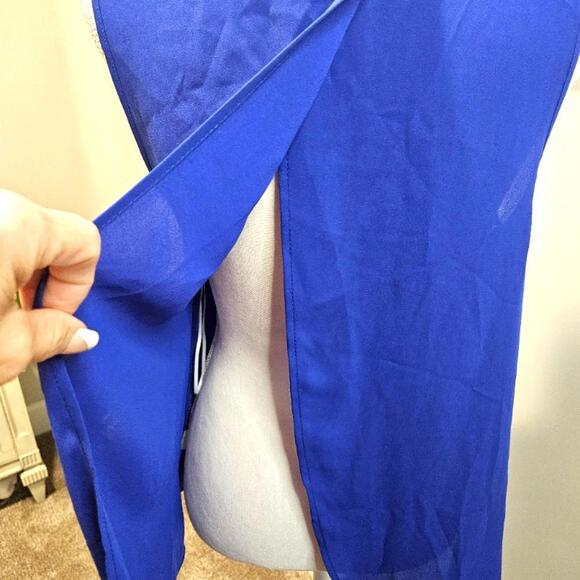 Sage Blue and White Crochet Trimmed Top #177 - Picture 5 of 9